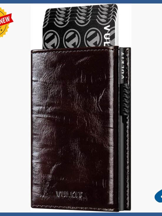 Leather Tri-Fold Wallet with Pop-Up Card Holder & RFID Blocking